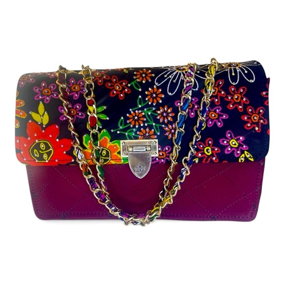 Handbags - Floral Quilted Chain Shoulder Bag – Boho Chic Statement Purse